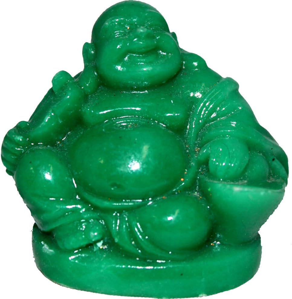20504 - 2" Jade Green Buddha-Sit Ingot - |X-38|