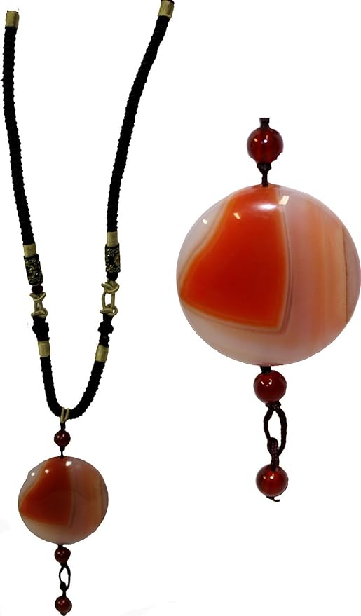 20668 - Round Pendant Jade Necklace - [Clear-145]