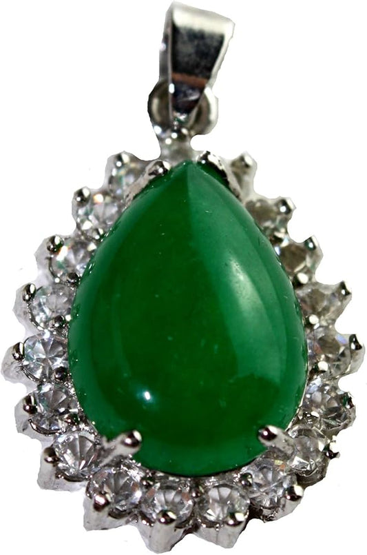 20673 - Jade Teardrop Pendant - [Clear-164]