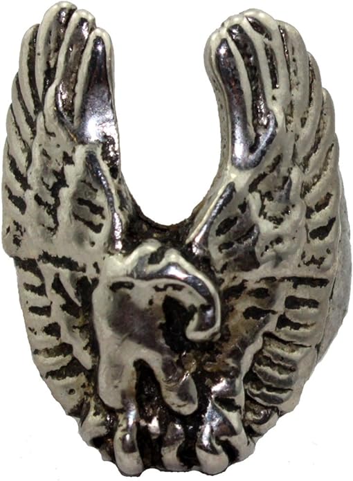 20705 - Silver Tone Eagle Ring Size 9 - [Clear-222]