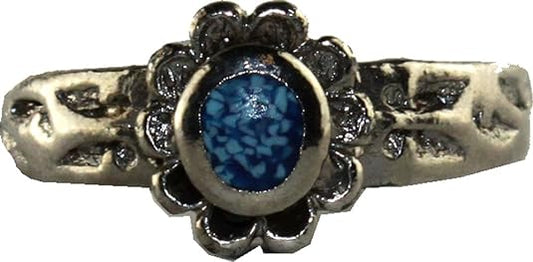 20707 - Silver Color Turquoise Ring Size 8 - [Clear-205]