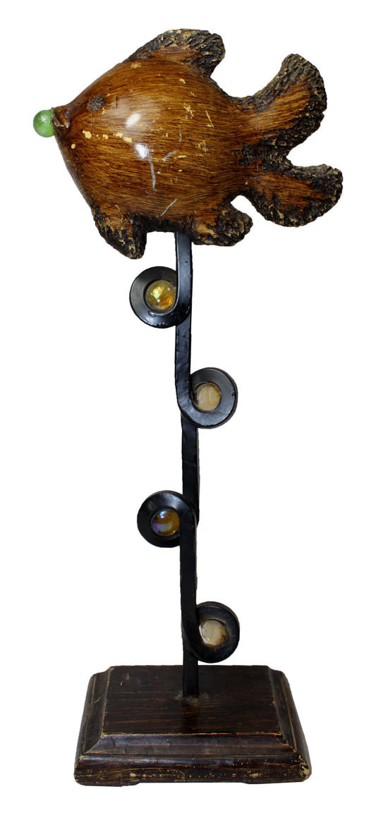 2082 - 18" Rustic Fish With Bubbles