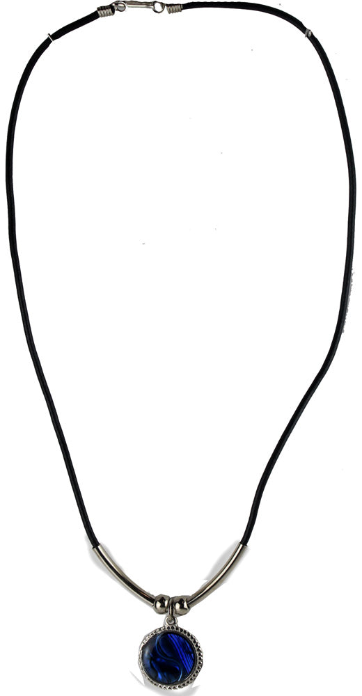 20825 - Blue Stone Yin Yang Necklace - |Clear-139|