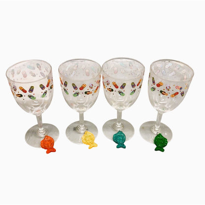 2084 - Bealls Flip-Flop 8-Piece Wine Glass Set for Dining |8-14|
