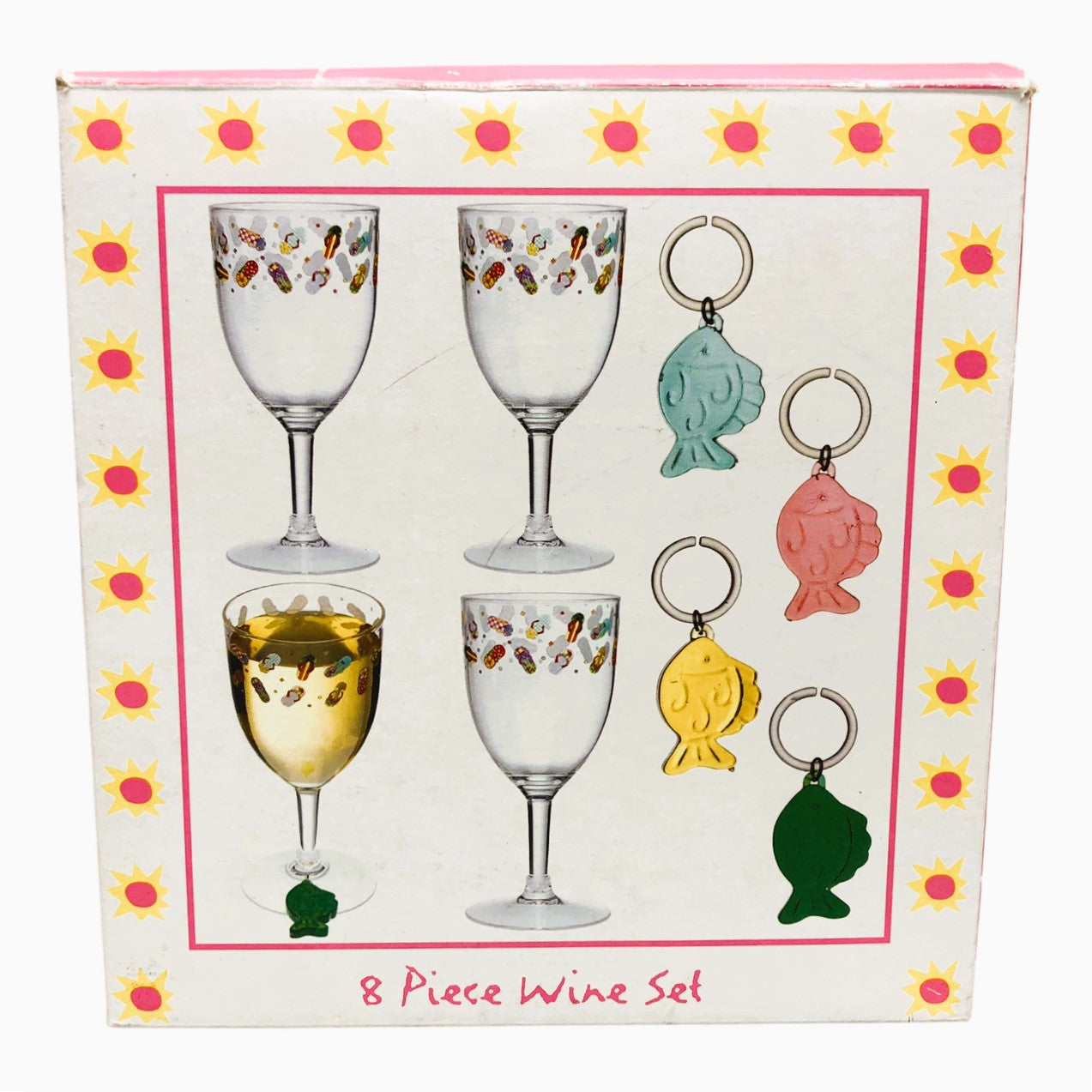 2084 - Bealls Flip-Flop 8-Piece Wine Glass Set for Dining |8-14|