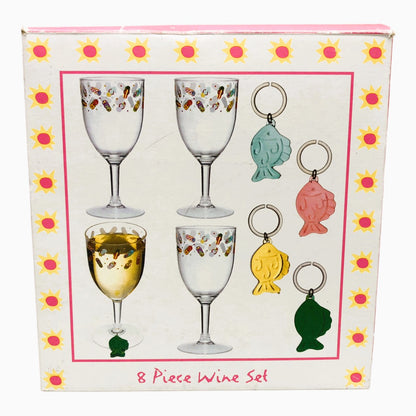 2084 - Bealls Flip-Flop 8-Piece Wine Glass Set for Dining |8-14|
