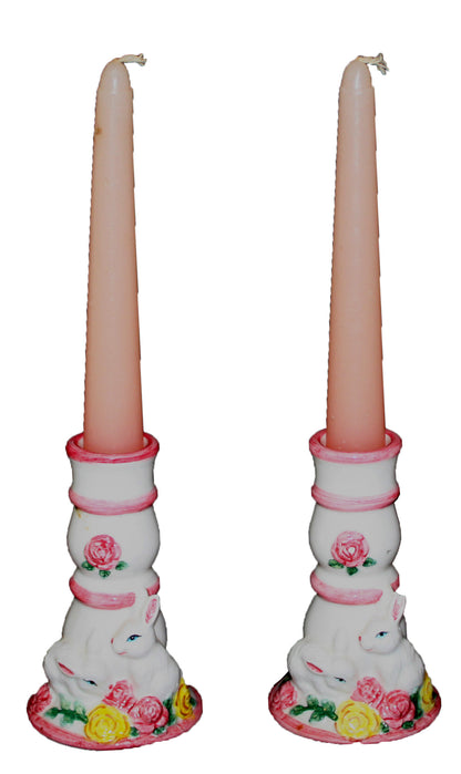 2091 - Set of 2 Rabbit Candle Holders - PUT AWAY