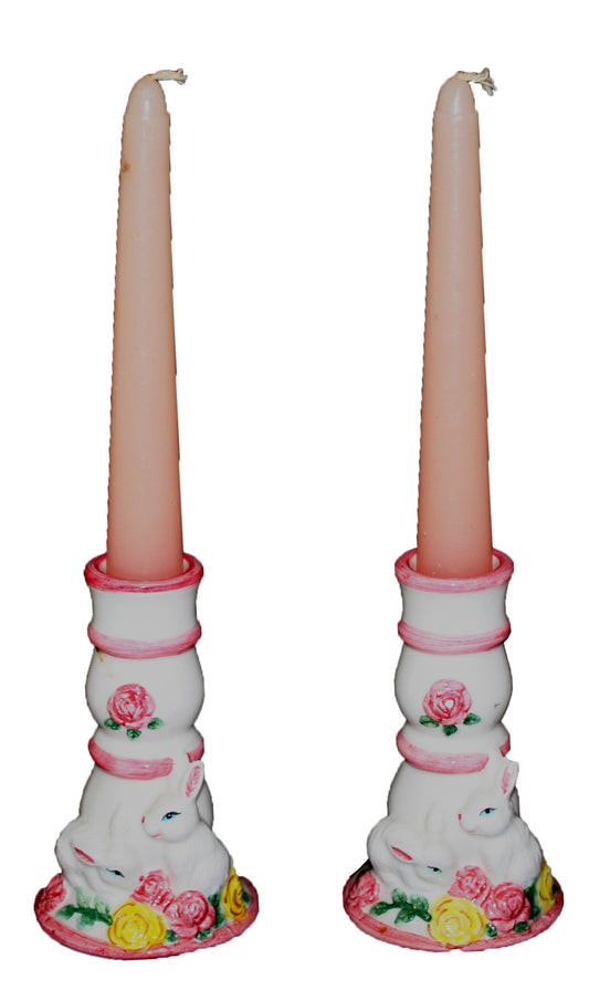 2091 - Set of 2 Rabbit Candle Holders |12-25|
