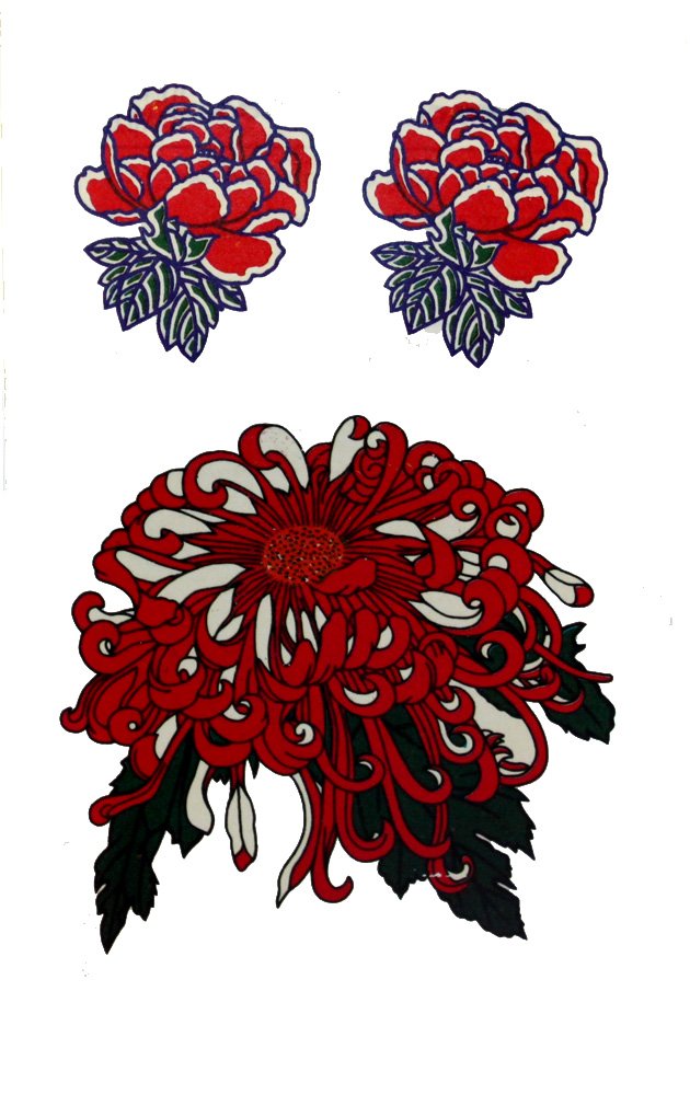 20913 - Chrysanthemum Flower Temp Tattoo - [File-24]