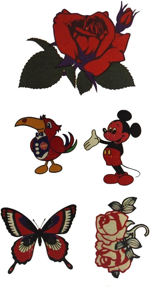 20925 - Butterfly, Rose Temporary Tattoos - [File-24]