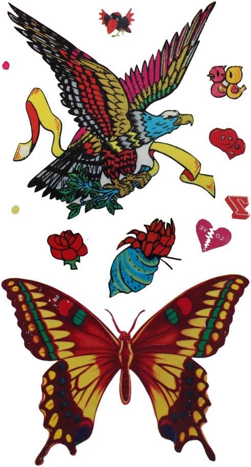 20926 - Butterfly & Eagle Temp Tattoo - [File-24]