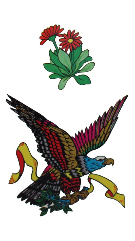20928 - Eagle & Flower Temp Tattoo - [File-24]