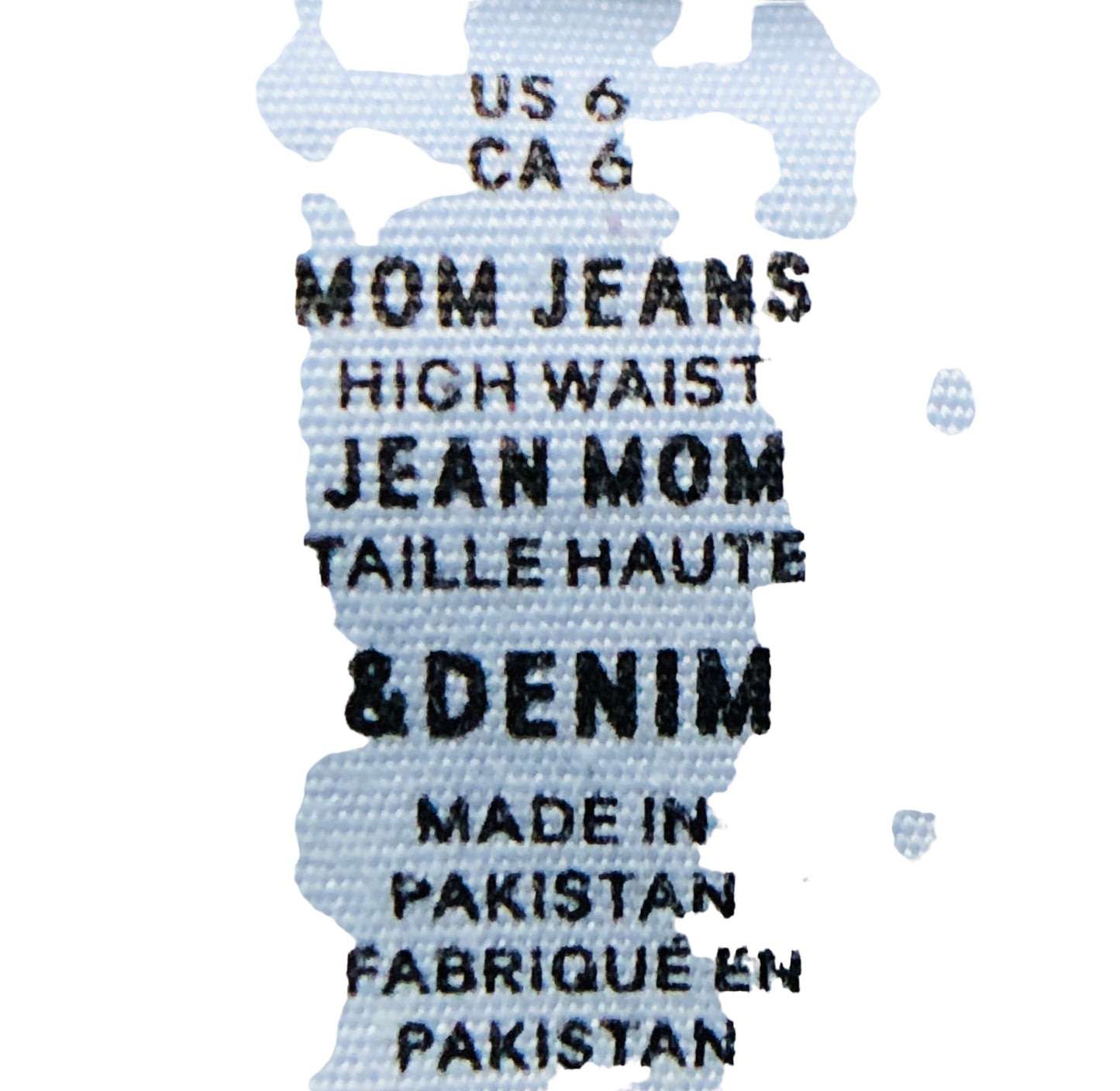21104 - Mom Jeans High Waist Size 6 |Back House|