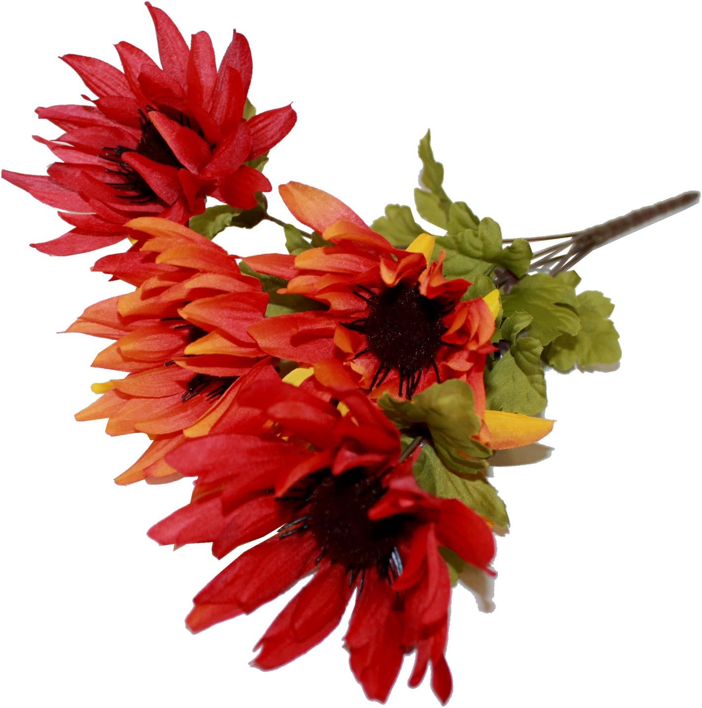 2132 - Orange Red Yellow Sunflower Bush - |BH Hall|