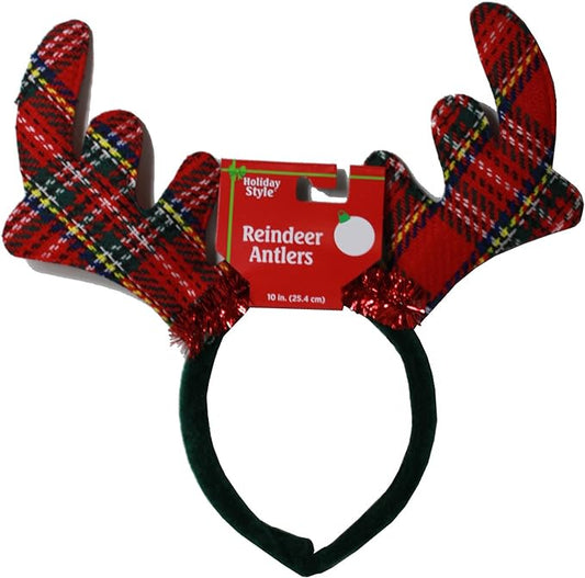 21388 - Plaid Red Reindeer Antlers - [Pod 2-68]
