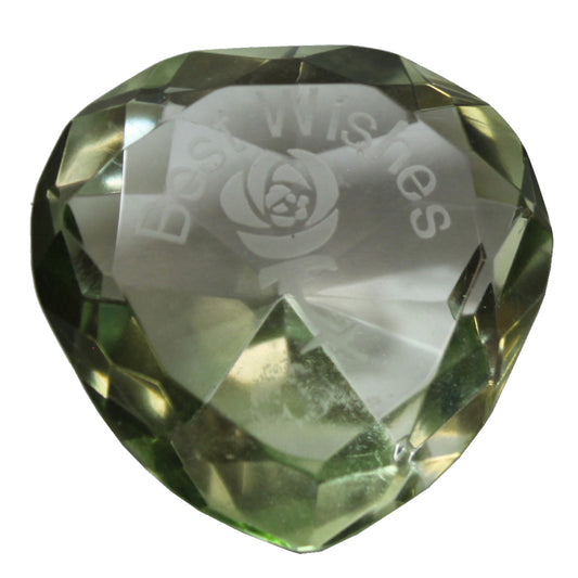 2154 - 2" Green Heart - "Best Wishes" - |LD|