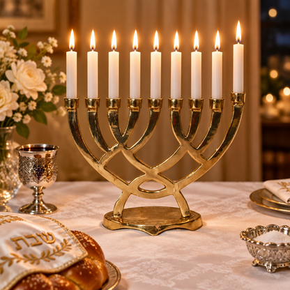 21632 - 6.5" Menorah Candle Holder Brass |TBD|