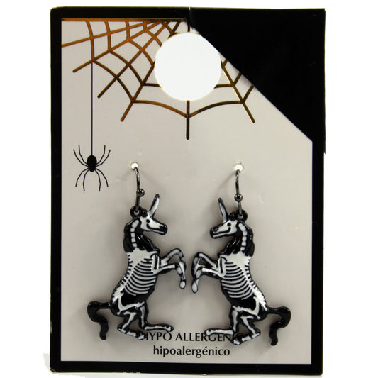 2165 - Earrings Skeleton Unicorn - |Clear-158|