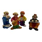 21679 - 2 Inch Set of 4 Colorful Clowns with Musical Instrument Figurine for Home Decoration and Collection |1-14|