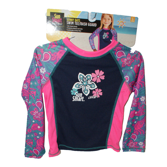 21701 - Sunny Days Rash Guard Pink Youth Large 4-6 Years  |1-32|