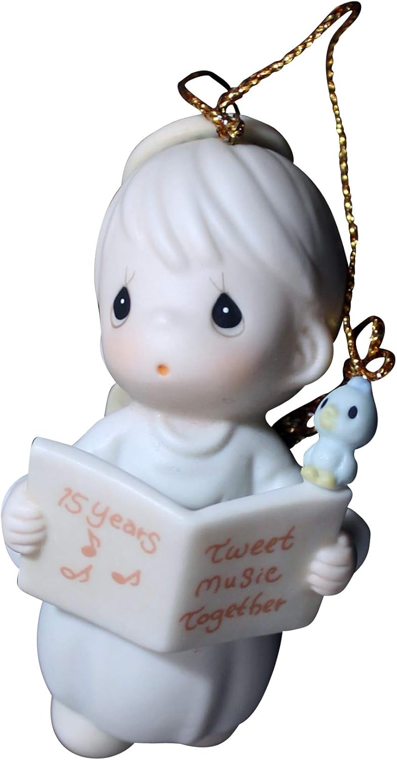 21862 - 3" Vintage Precious Moments Ornament - "15 Years Tweet Music Together" |1-5|