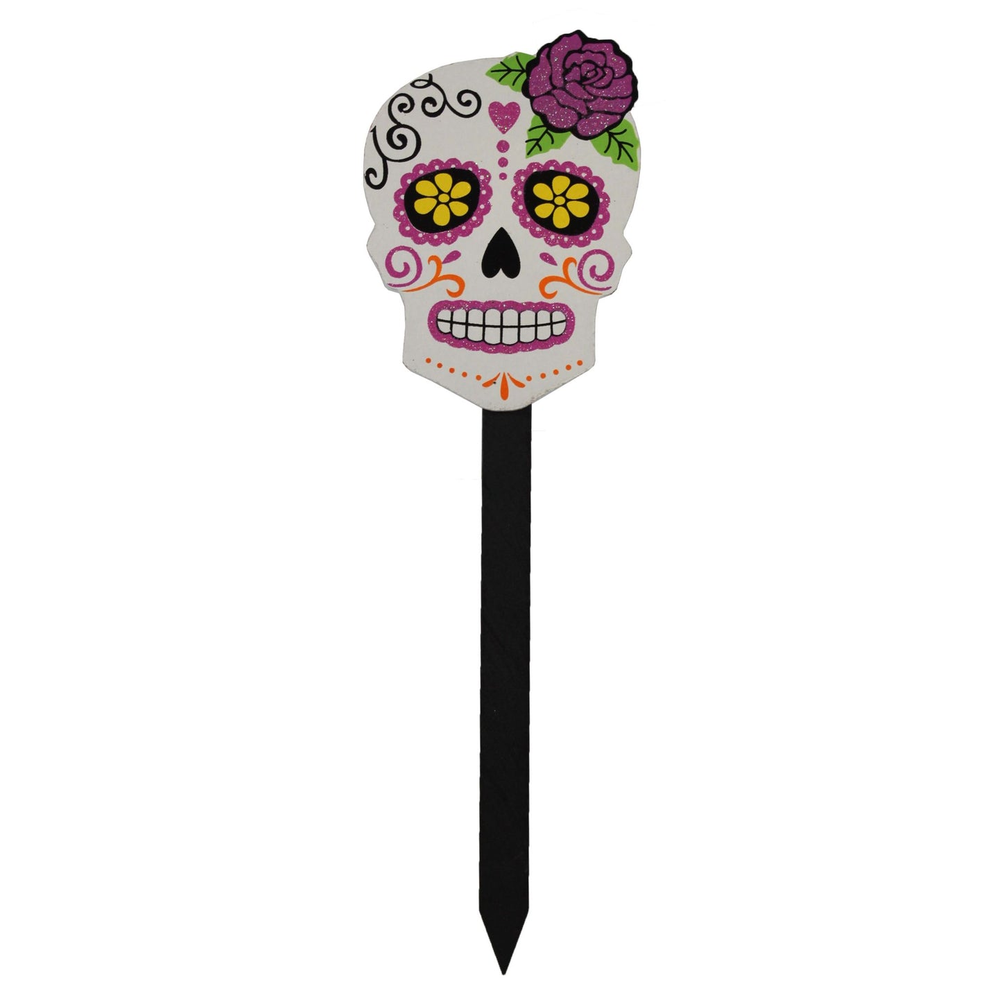 2195 - Day of the Dead Sugar Skull Stake 12" - |Pod 2-3|