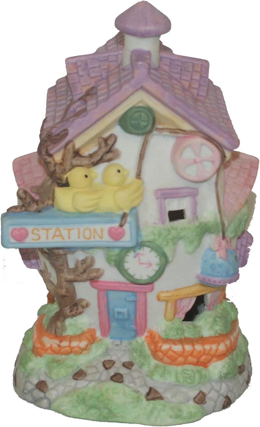 2197 - 6" Color Egg Station Easter Hand Painted Porcelain House |9-14|