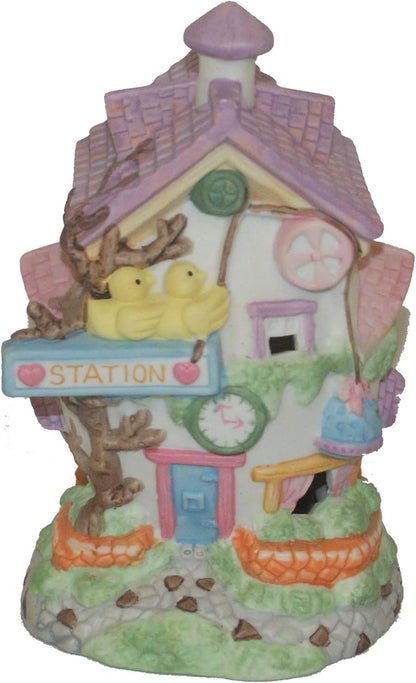 2197 - 6" Color Egg Station Easter Hand Painted Porcelain House |9-14|