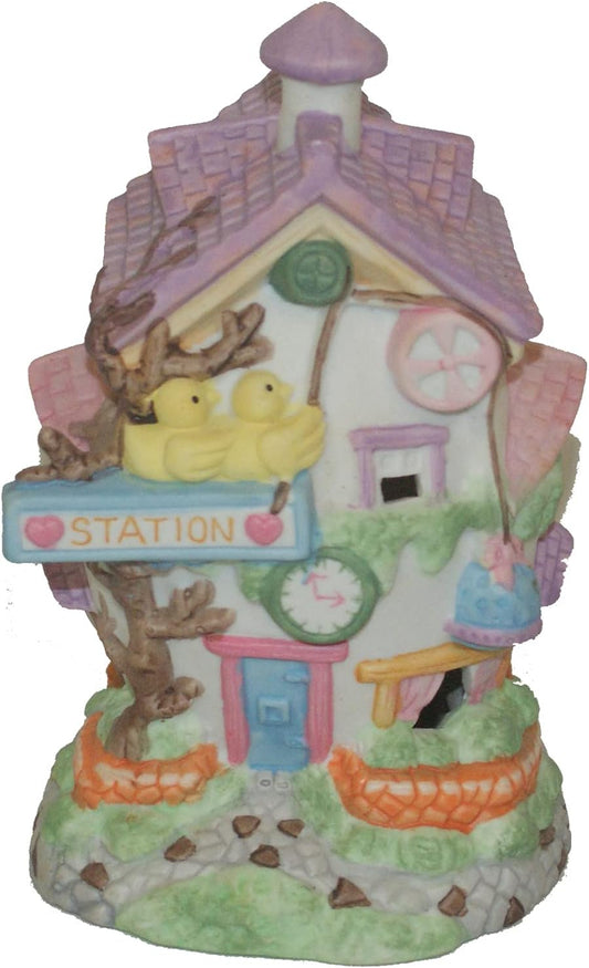 2197 - 6" Color Egg Station Easter Hand Painted Porcelain House |9-14|