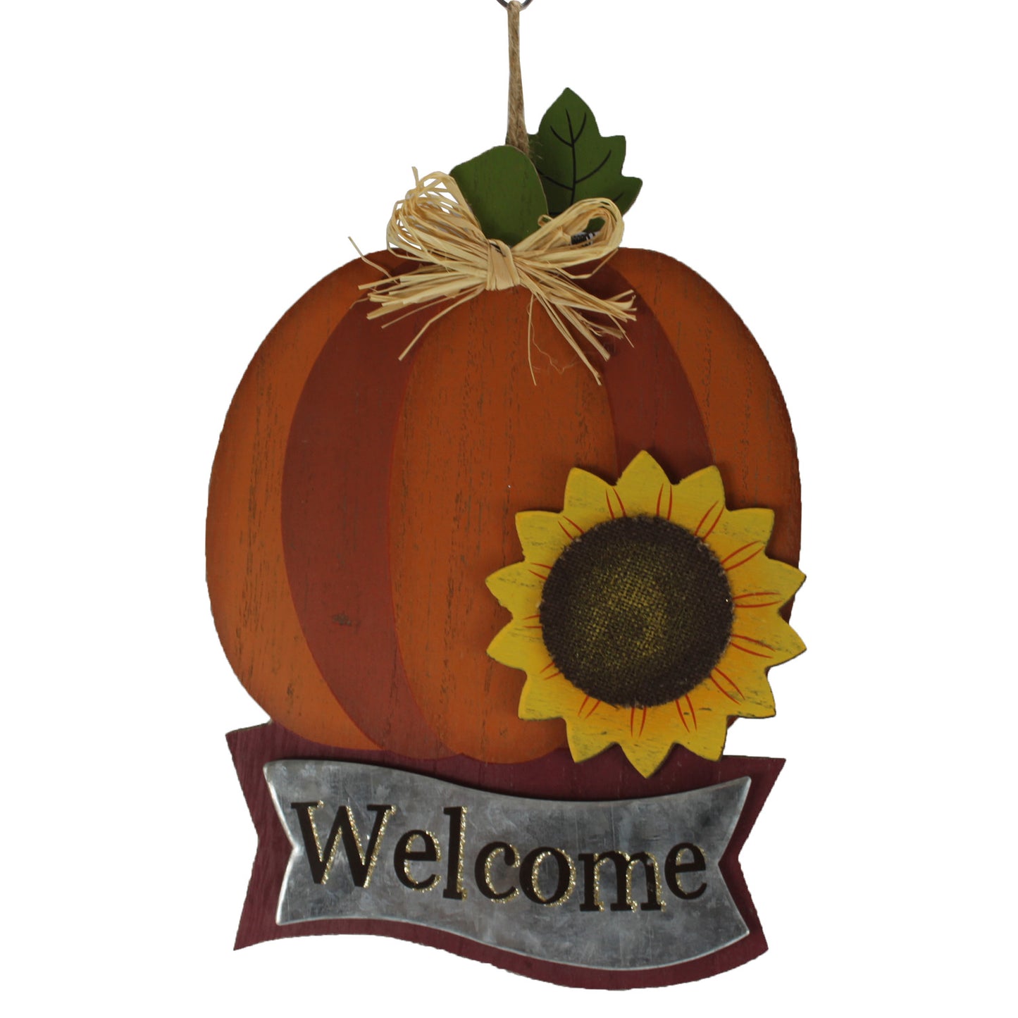 22143 - Pumpkin Welcome Sign w Sunflower |Pod 2-64|