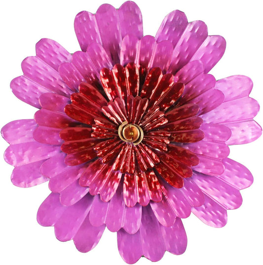 22163 - 13" Fuchsia Metal Flower - [G-15]