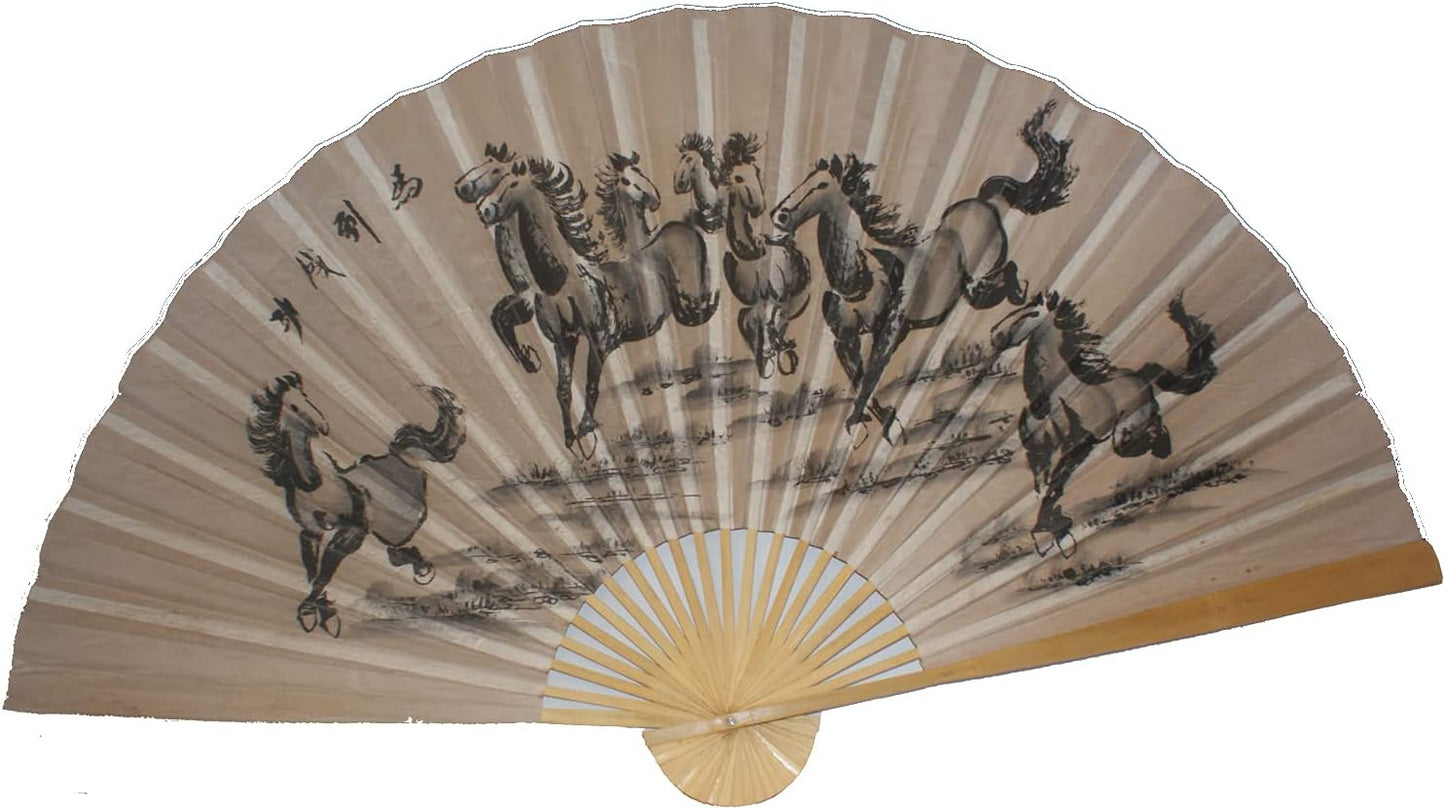 2227 - 35" Fan White w/Horses - |I Box 11|