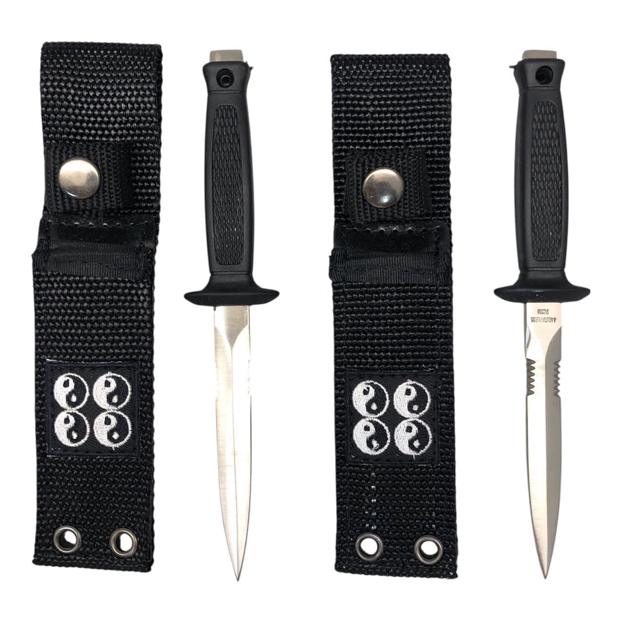 2234 - Set of 2 Yin Yang Designed 7-Inch Boot Knives for Combat and Pocket Carry |81|