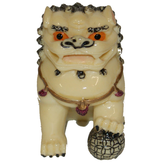 2239 - 3" Faux Ivory Male Fu Dog - |Z-39|