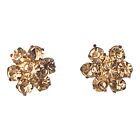 22409 - Beautiful Sparkling Rhinestone Flower Stud Earrings With Clear Crystals |Clear-107|