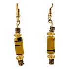 22416 - Elegant French Hook Tan Bead Earrings with Clear Beads and 2 Inch Length (Clear) |107|