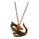 22470 - Exquisite Fire Breathing Dragon Necklace with 18 Inch Adjustable Chain |Clear-91|