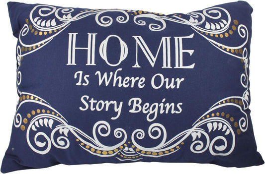 22482 - Home Is Where Our Story Begins Blue Pillow - [Pod 2-73]