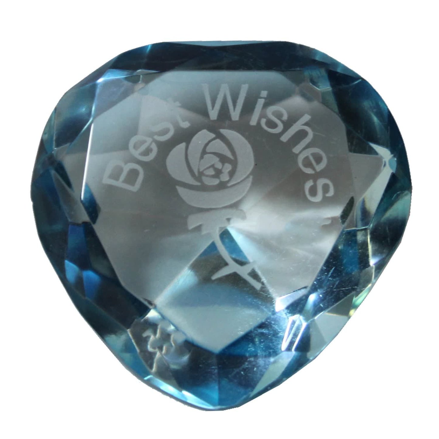 2253 - 2" Blue Heart - "Best Wishes" - |LD|