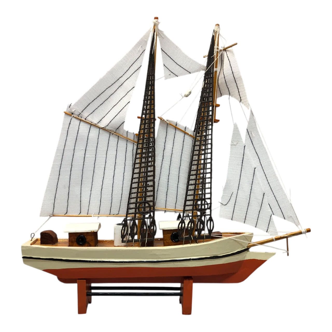 2258 - 11" Brown Sailing Boat |1-13|