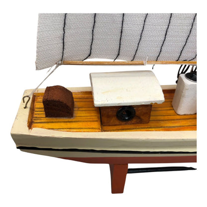 2258 - 11" Brown Sailing Boat |1-13|