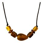 22594 - Stylish Alligator Clip Necklace With Brown and Yellow Beads for Jewelry |Clear-91|