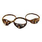 22620 - Set of 3 Copper Yin Yang Rings with 2 Copper and 1 Sterling Silver Jewelry |Clear-91|