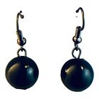 22660 - Stylish Round Black Bead French Earrings with Elegant Clear Design |Clear-91|