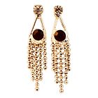 22697 - Beautiful Stylish Faux Garnet Stud Dangle Earrings for Women |Clear-91|
