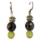 22702 - Fashionable Green And Black Bead Earrings With Clear Design For Women|Clear-107|