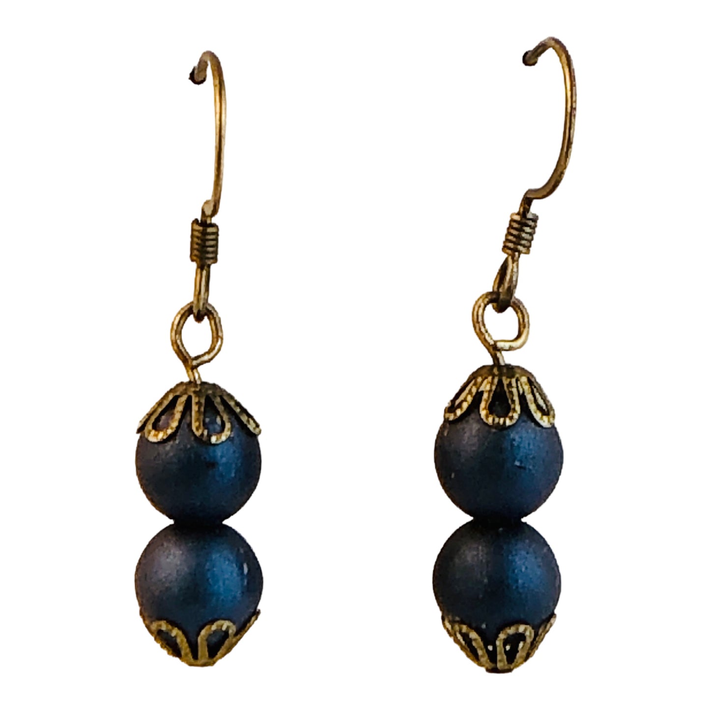 22719 - Navy Blue Shine Earrings - [Clear-65]