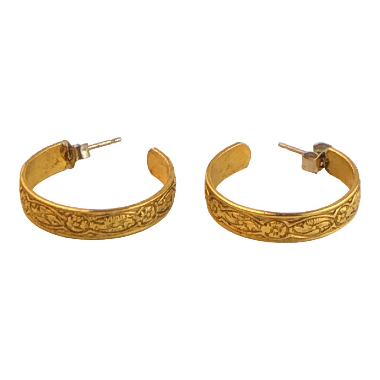 22735 - Golden Filigree Hoop Earrings - [Clear-65]