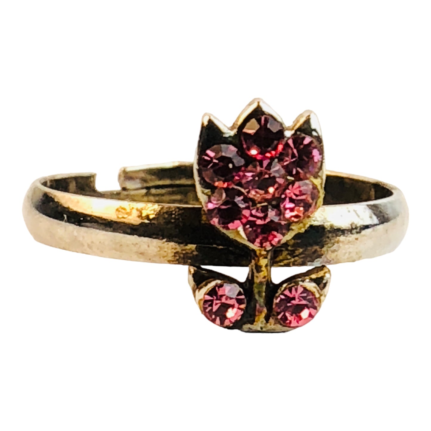 22760 - Pink Crystal Tulip Ring - [Clear-95]