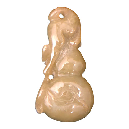 22777 - Monkey w/Gourd Stone Pendant - [Clear-65]